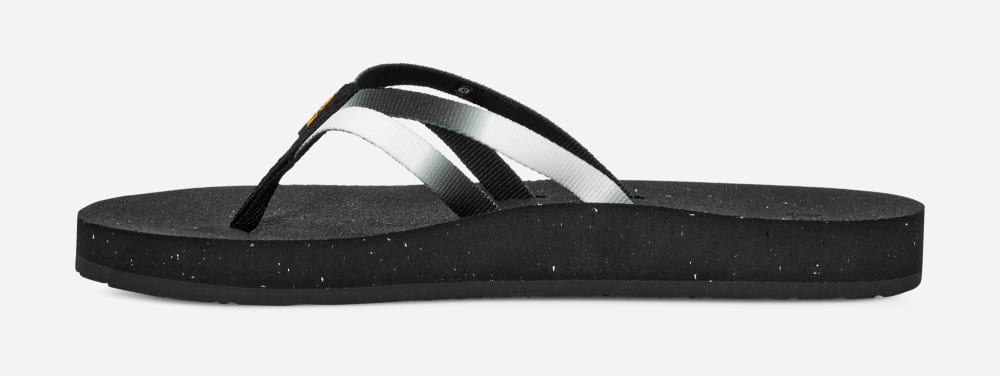 Japonki Teva Reflip Strappy Gradiate Damskie Czarne Białe | Poland-5946